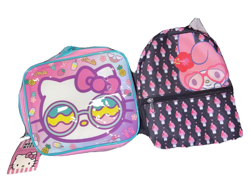 Lot Sanrio Hello Kitty Soft Canvas Insulated Lunch Box My Melody Backpack School